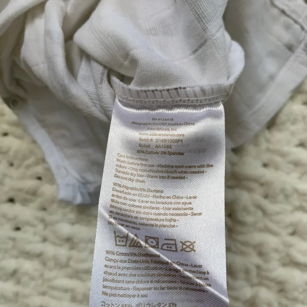 NWT Baby ADEN + ANAIS Onesie Romper (White/Gray) 3-6M - Picture 3 of 6